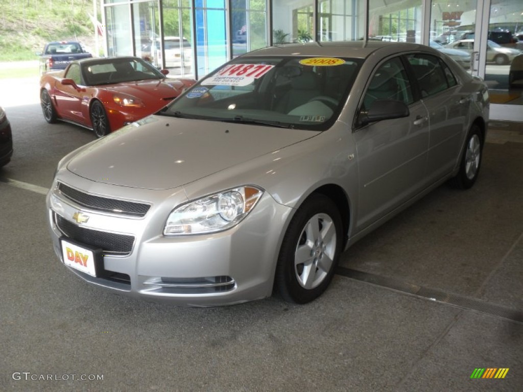 2008 Malibu LS Sedan - Silverstone Metallic / Titanium Gray photo #3