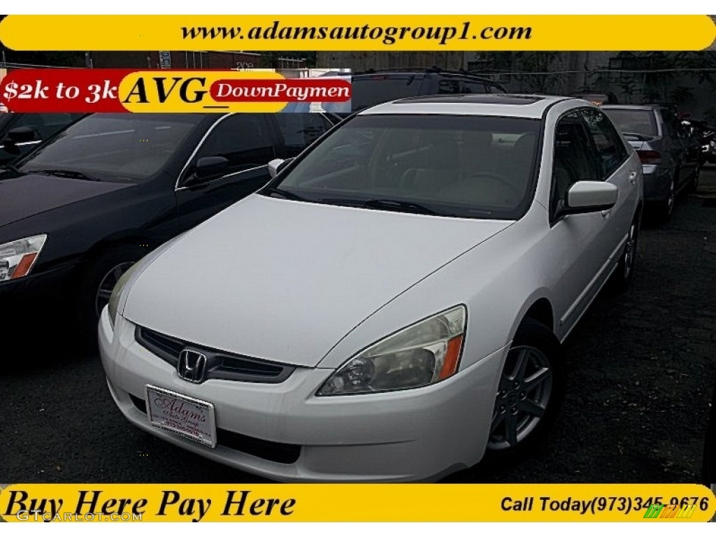 2003 Accord EX V6 Sedan - Taffeta White / Ivory photo #1
