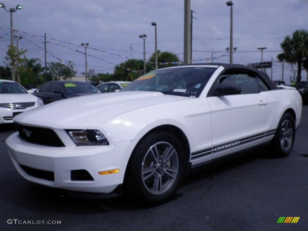 2011 Mustang V6 Premium Convertible - Performance White / Saddle photo #4