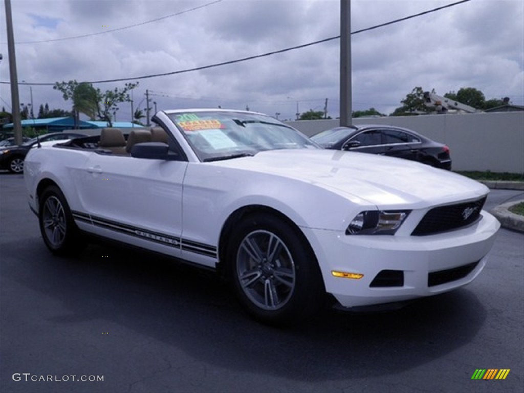 2011 Mustang V6 Premium Convertible - Performance White / Saddle photo #12