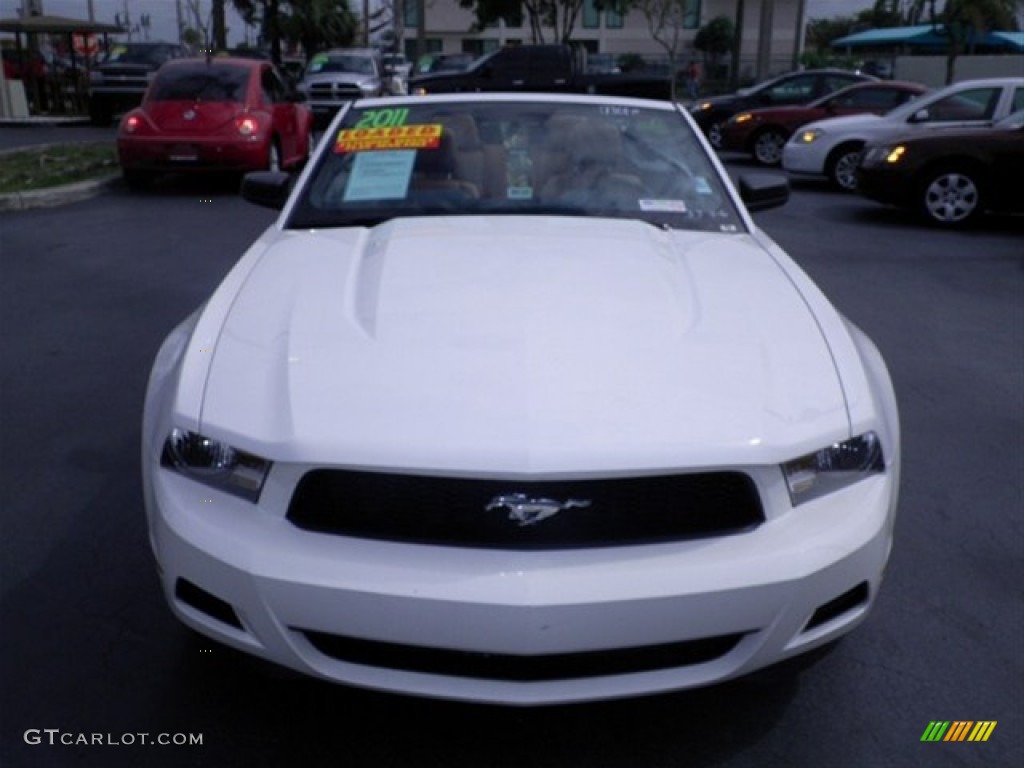 2011 Mustang V6 Premium Convertible - Performance White / Saddle photo #13