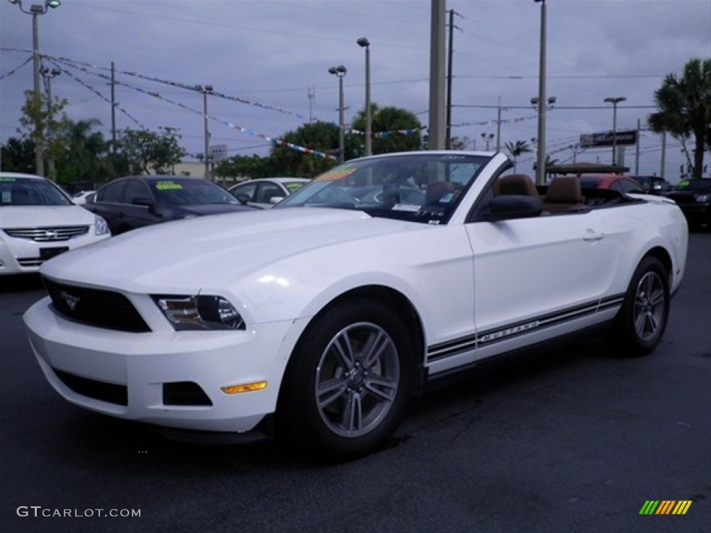 2011 Mustang V6 Premium Convertible - Performance White / Saddle photo #14