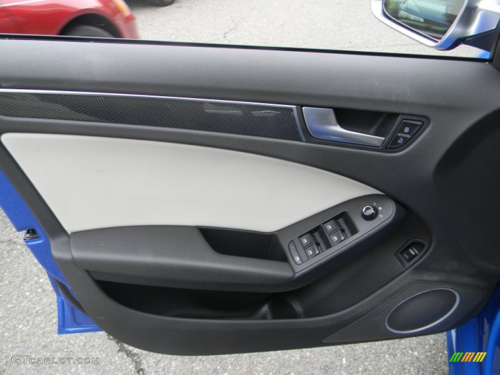 2010 Audi S4 3.0 quattro Sedan Black/Silver Door Panel Photo #64738623