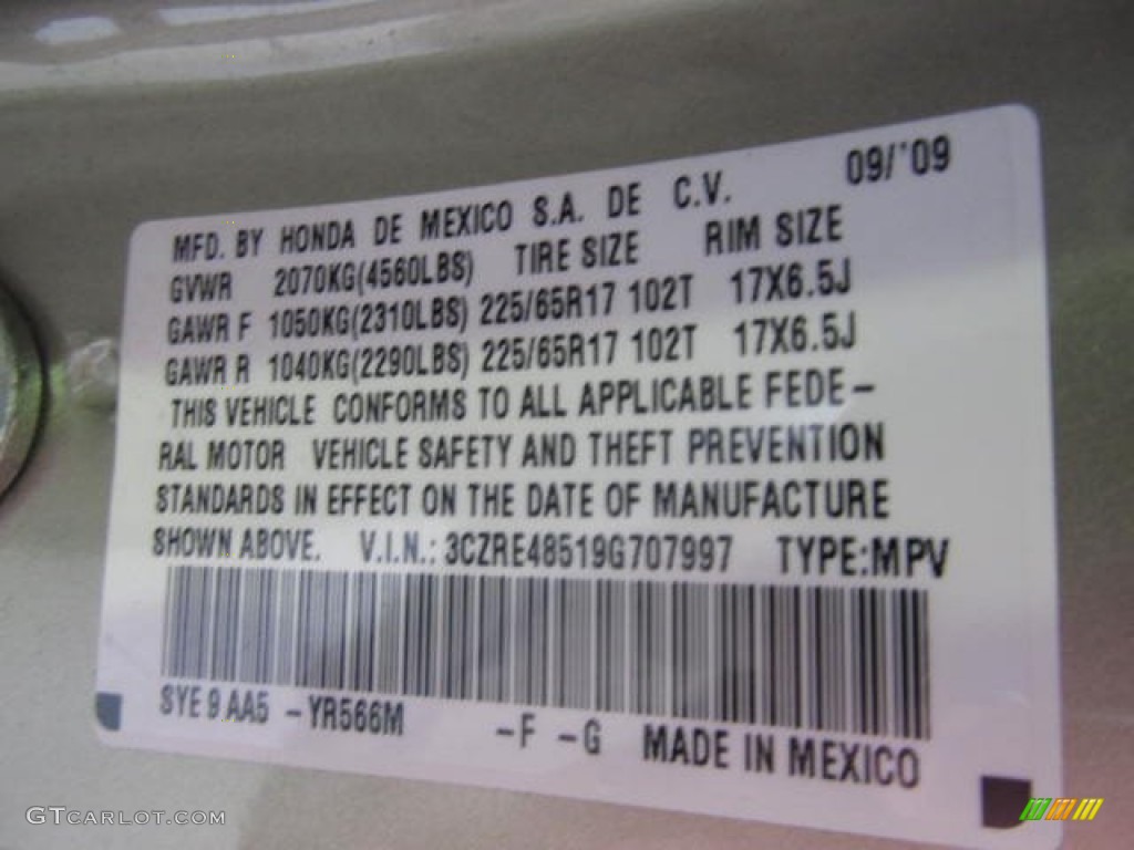 2009 CR-V EX 4WD - Borrego Beige Metallic / Ivory photo #14