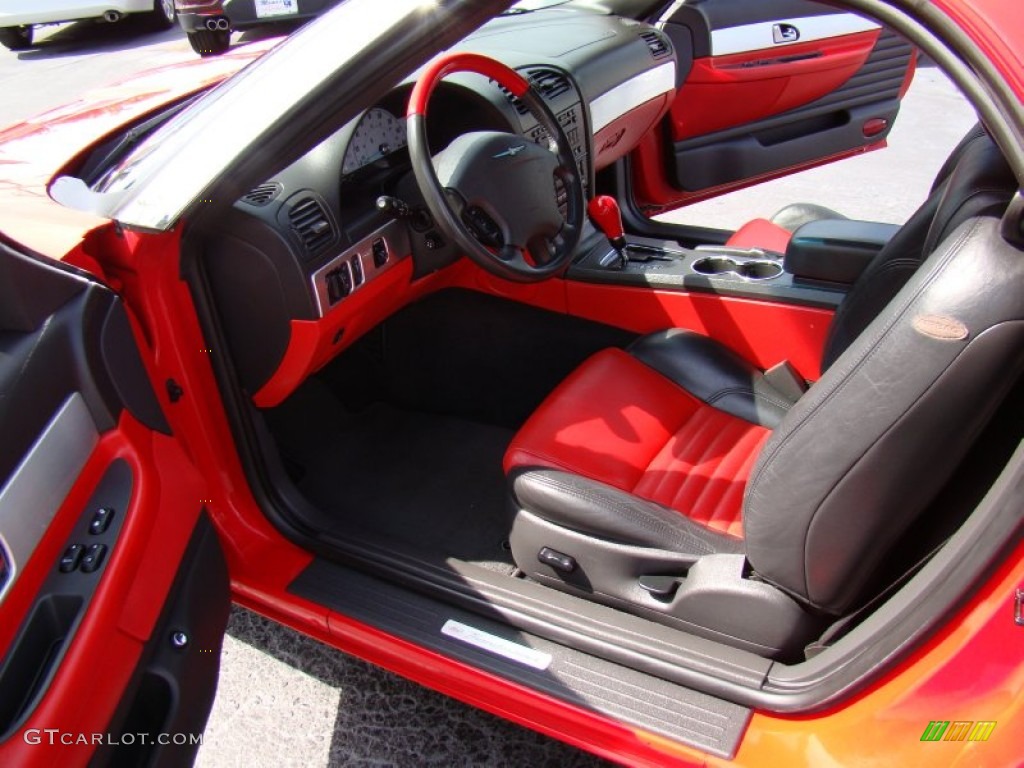 Torch Red Interior 2002 Ford Thunderbird Premium Roadster Photo #64742373