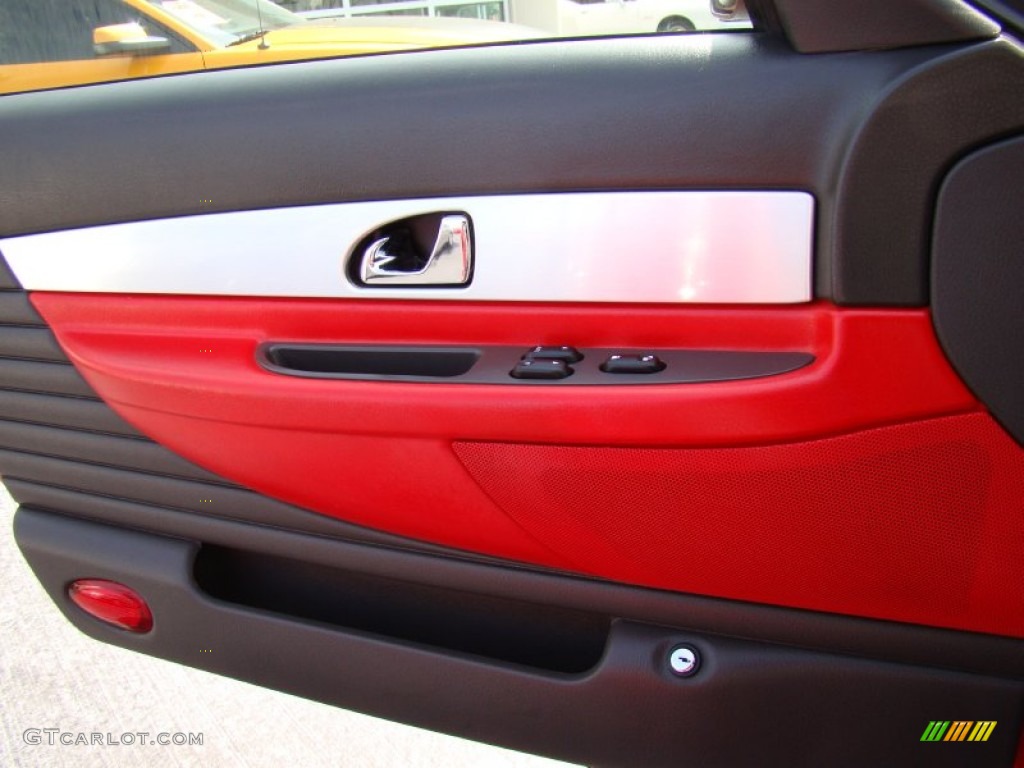 2002 Ford Thunderbird Premium Roadster Torch Red Door Panel Photo #64742412