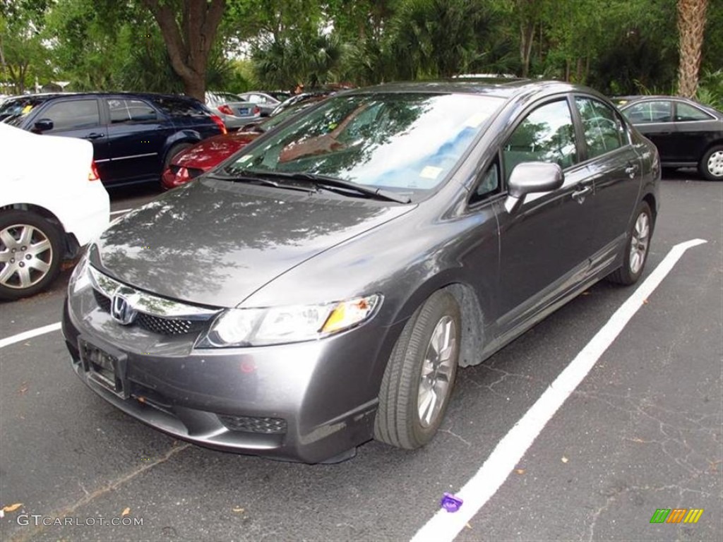 2011 Civic EX Sedan - Polished Metal Metallic / Gray photo #4