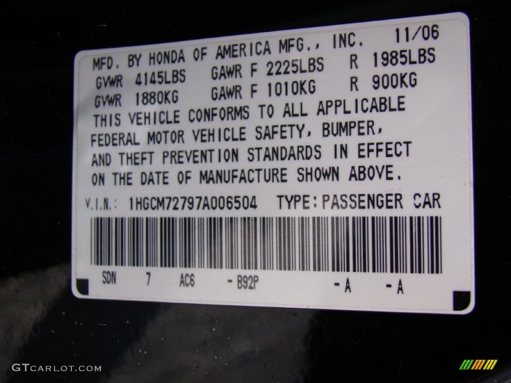 2007 Accord EX Coupe - Nighthawk Black Pearl / Black photo #25