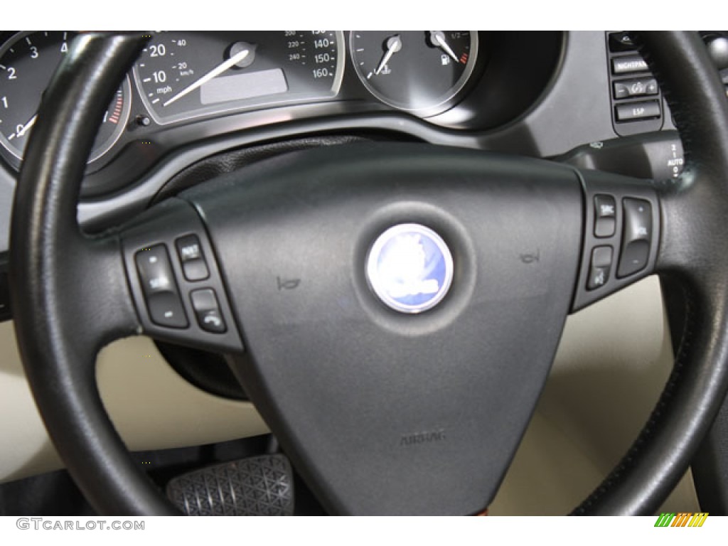 2005 Saab 9-3 Arc Convertible Slate Gray Steering Wheel Photo #64743672
