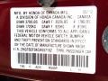 R543P: Crimson Pearl 2012 Honda Civic EX-L Sedan Color Code