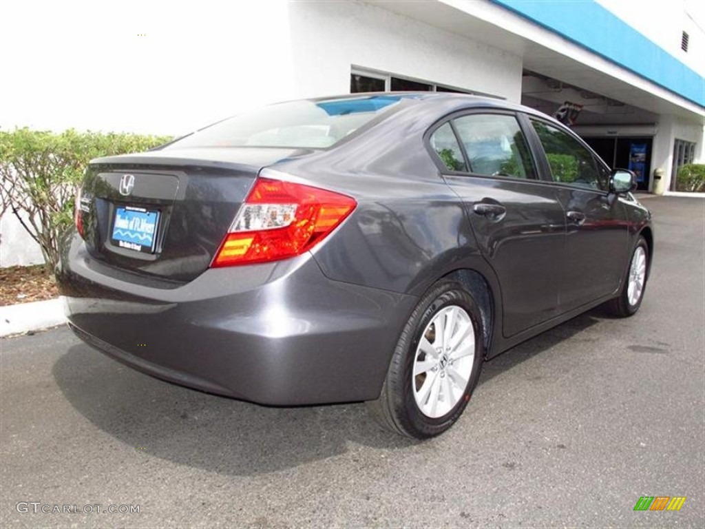 2012 Civic EX-L Sedan - Polished Metal Metallic / Gray photo #3