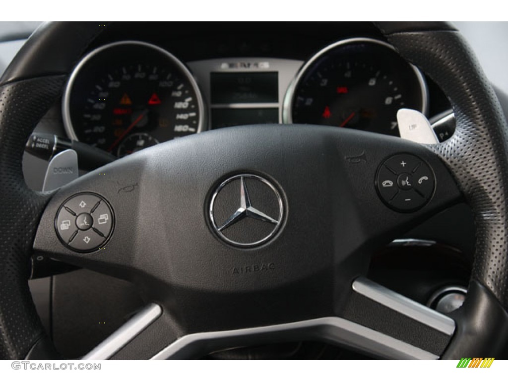 2010 Mercedes-Benz ML 63 AMG 4Matic Black Steering Wheel Photo #64746729