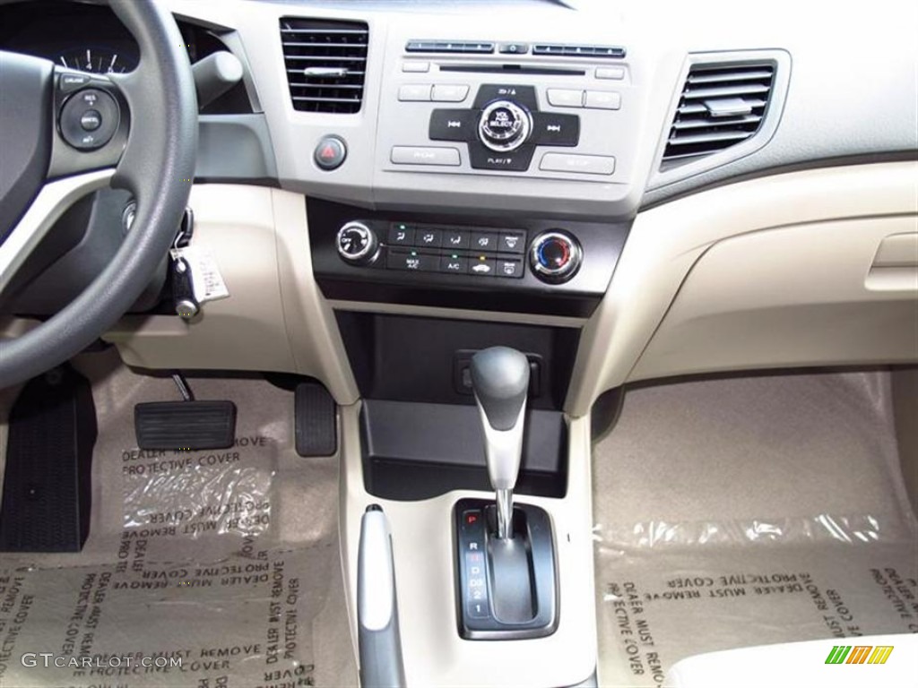 2012 Civic EX Sedan - Urban Titanium Metallic / Beige photo #6
