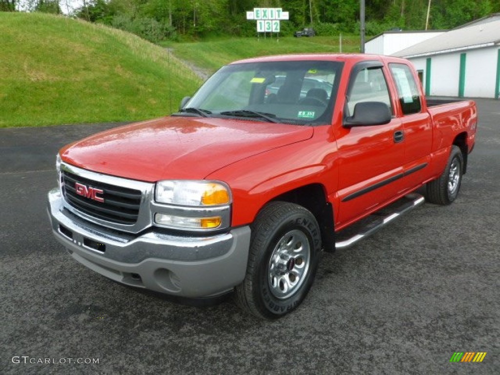 2006 Sierra 1500 SLE Extended Cab 4x4 - Fire Red / Dark Pewter photo #3