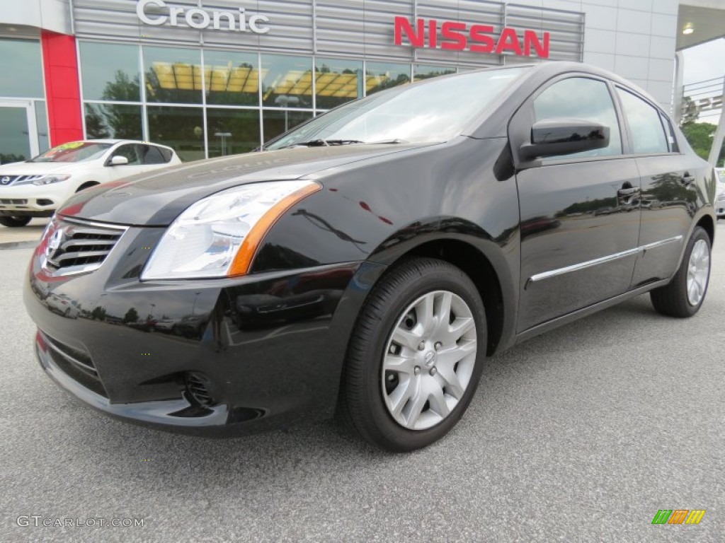 2012 Sentra 2.0 S - Super Black / Charcoal photo #1