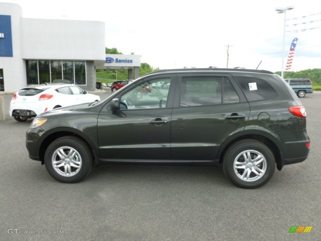 2012 Santa Fe GLS AWD - Black Forest Green / Beige photo #4
