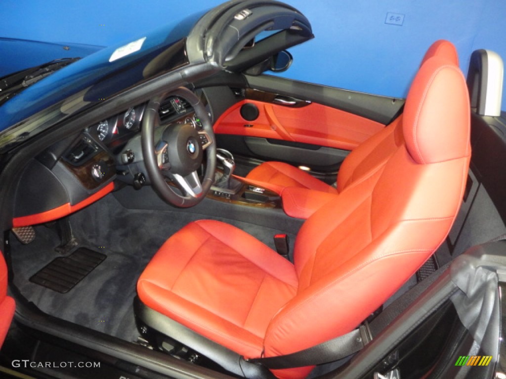 2009 Z4 sDrive30i Roadster - Black Sapphire Metallic / Coral Red Kansas Leather photo #20