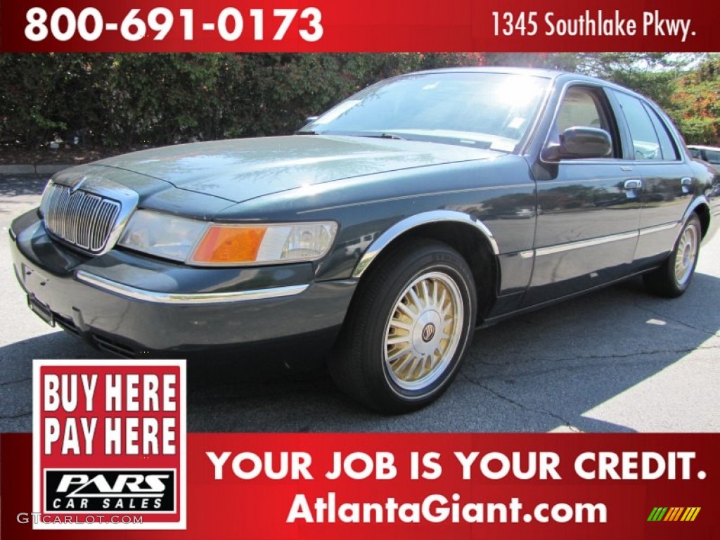 1998 Grand Marquis LS - Dark Green Satin Metallic / Medium Parchment photo #1