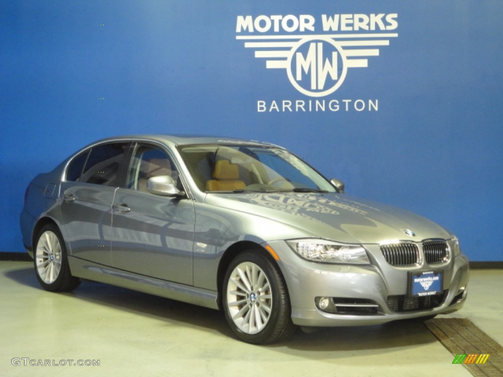 2011 3 Series 335i xDrive Sedan - Space Gray Metallic / Saddle Brown Dakota Leather photo #1