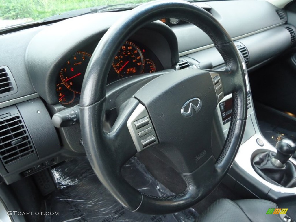 2006 Infiniti G 35 Sedan Graphite Steering Wheel Photo #64759873