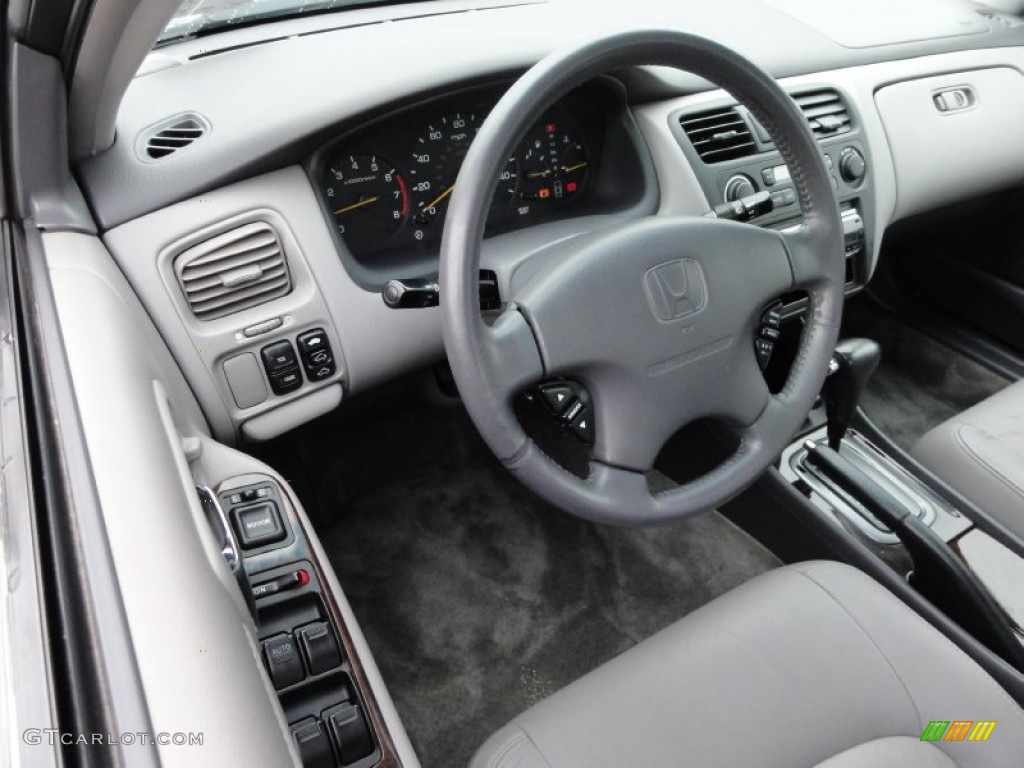 2002 Accord EX V6 Sedan - Satin Silver Metallic / Quartz Gray photo #13