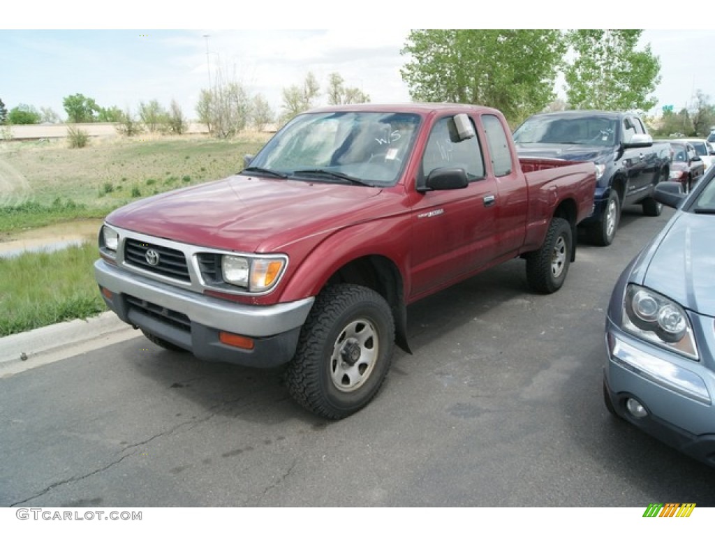 1997 Tacoma Extended Cab 4x4 - Sunfire Red Pearl Metallic / Grey photo #4