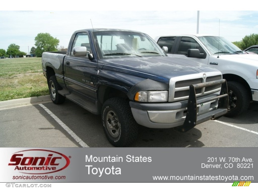 1994 Ram 1500 SLT Regular Cab 4x4 - Dark Montego Blue Pearl / Grey photo #1