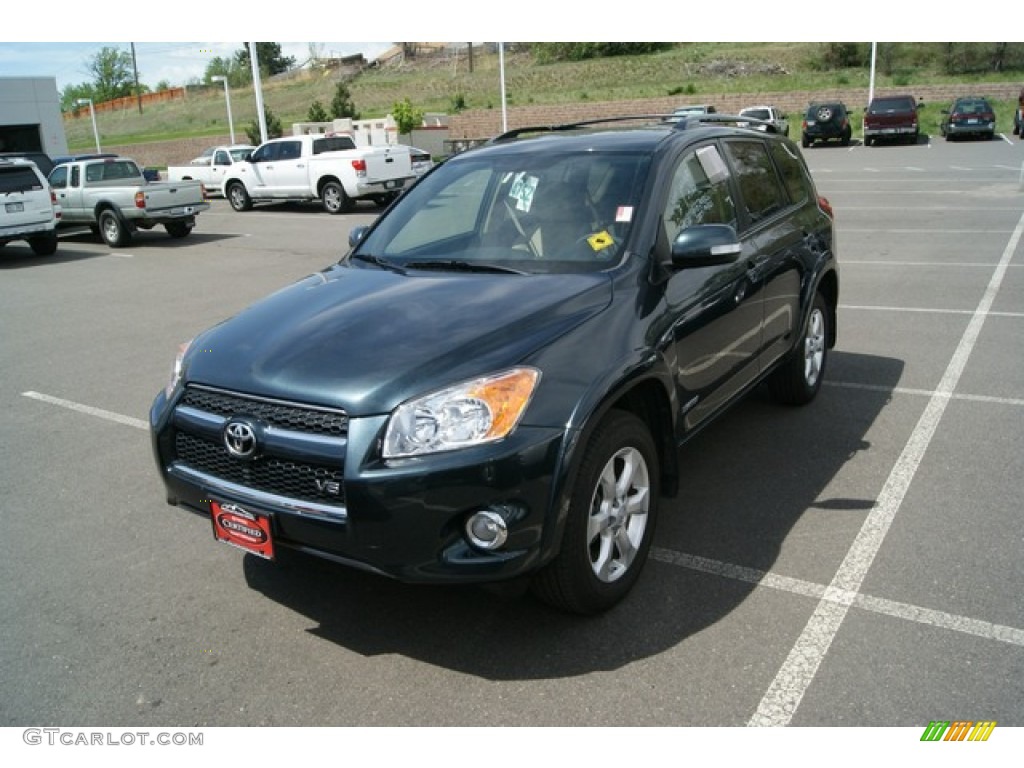 2009 RAV4 Limited V6 4WD - Black Forest Pearl / Ash Gray photo #4