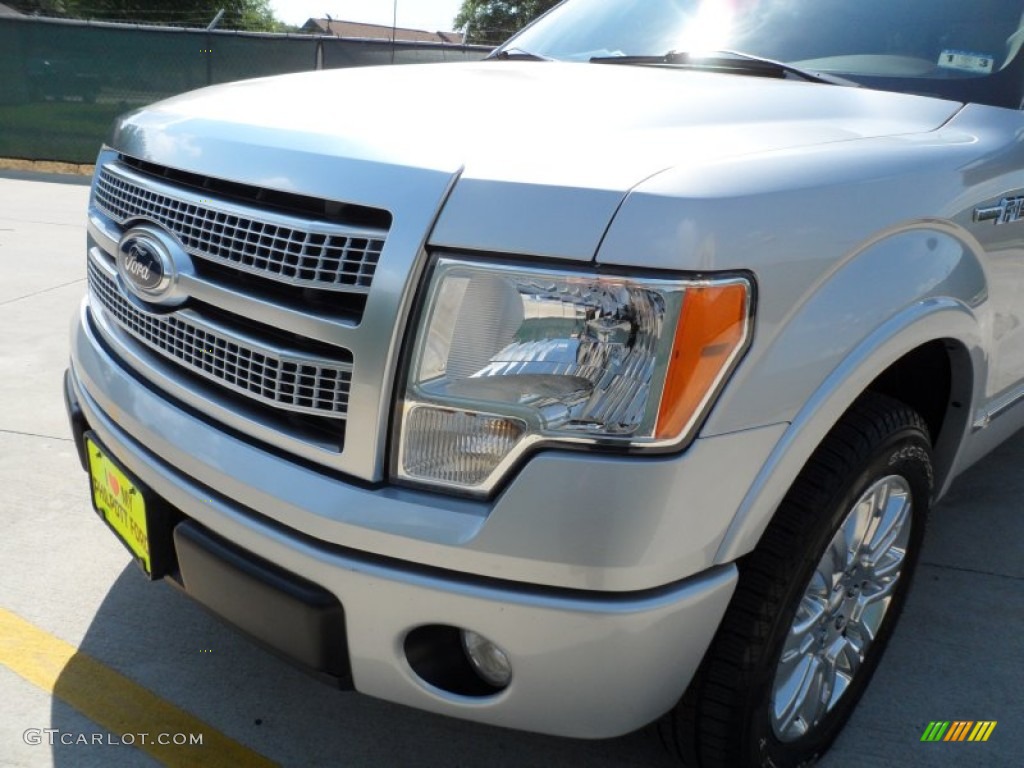 2010 F150 Platinum SuperCrew - Ingot Silver Metallic / Medium Stone Leather/Sienna Brown photo #11