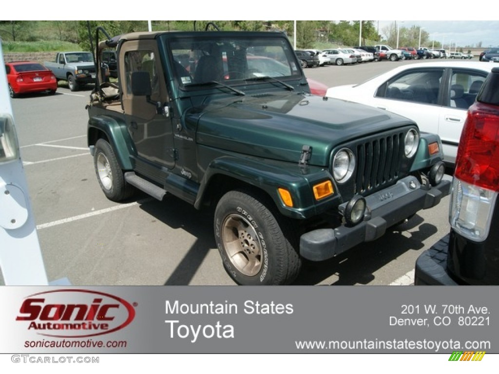 1999 Wrangler Sahara 4x4 - Forest Green Pearlcoat / Camel/Dark Green photo #1