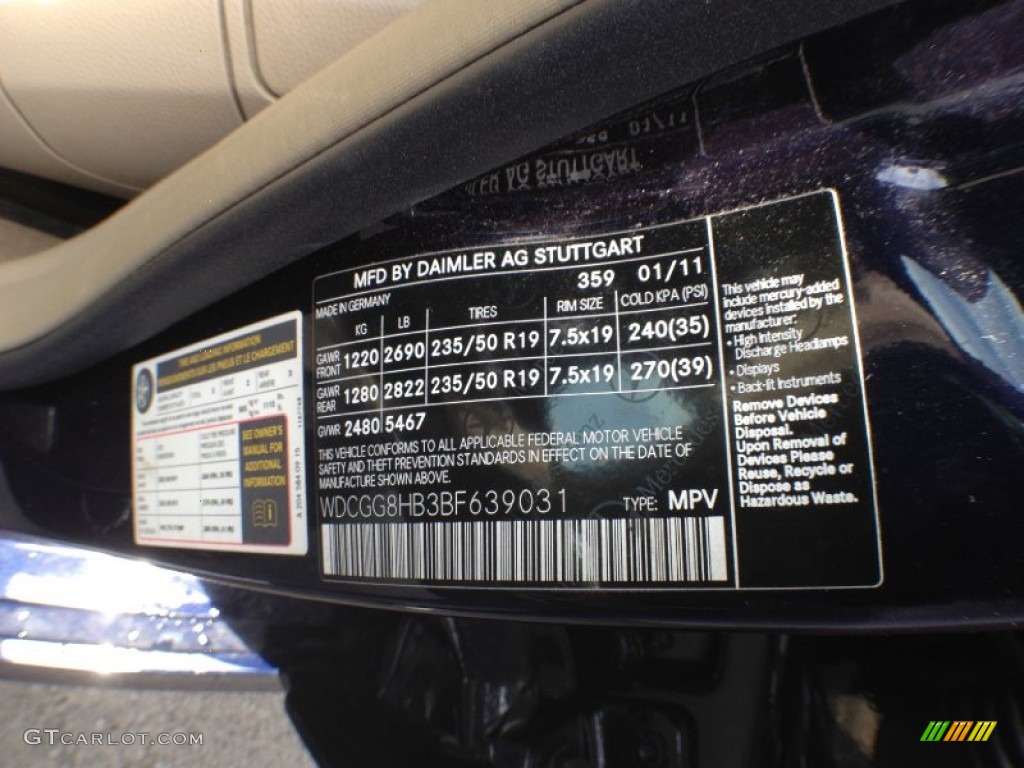 2011 GLK Color Code 359 for Capri Blue Metallic Photo #64779726