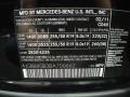 040: Black 2011 Mercedes-Benz ML 350 4Matic Color Code