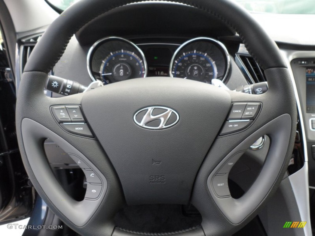2013 Hyundai Sonata Limited 2.0T Gray Steering Wheel Photo #64780632