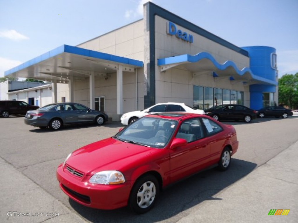 1998 Civic EX Coupe - Milano Red / Gray photo #1