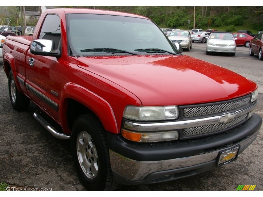 1999 Silverado 1500 LS Regular Cab - Victory Red / Graphite photo #9