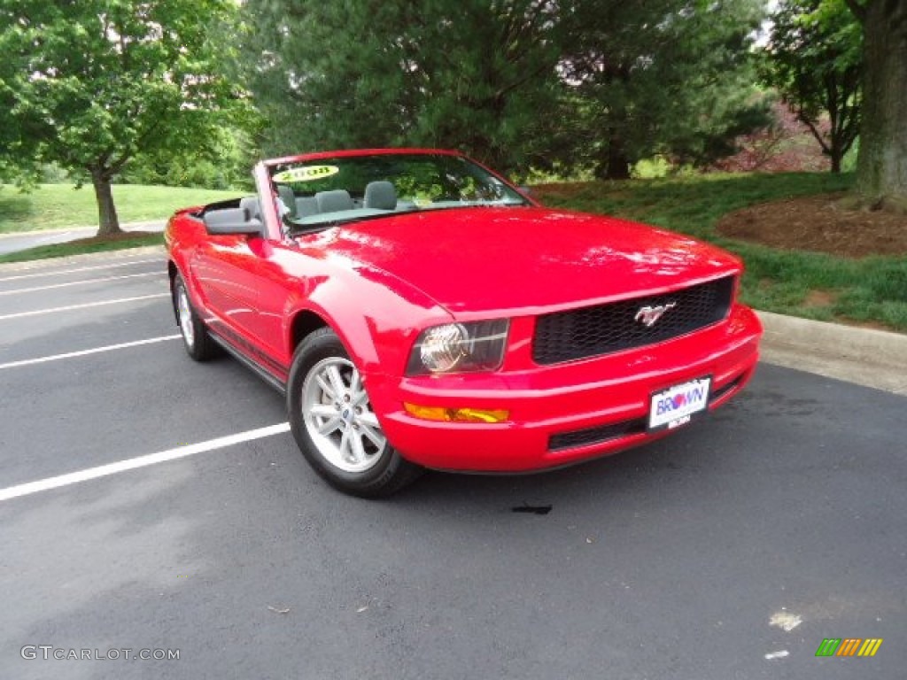 2008 Mustang V6 Deluxe Convertible - Torch Red / Light Graphite photo #1