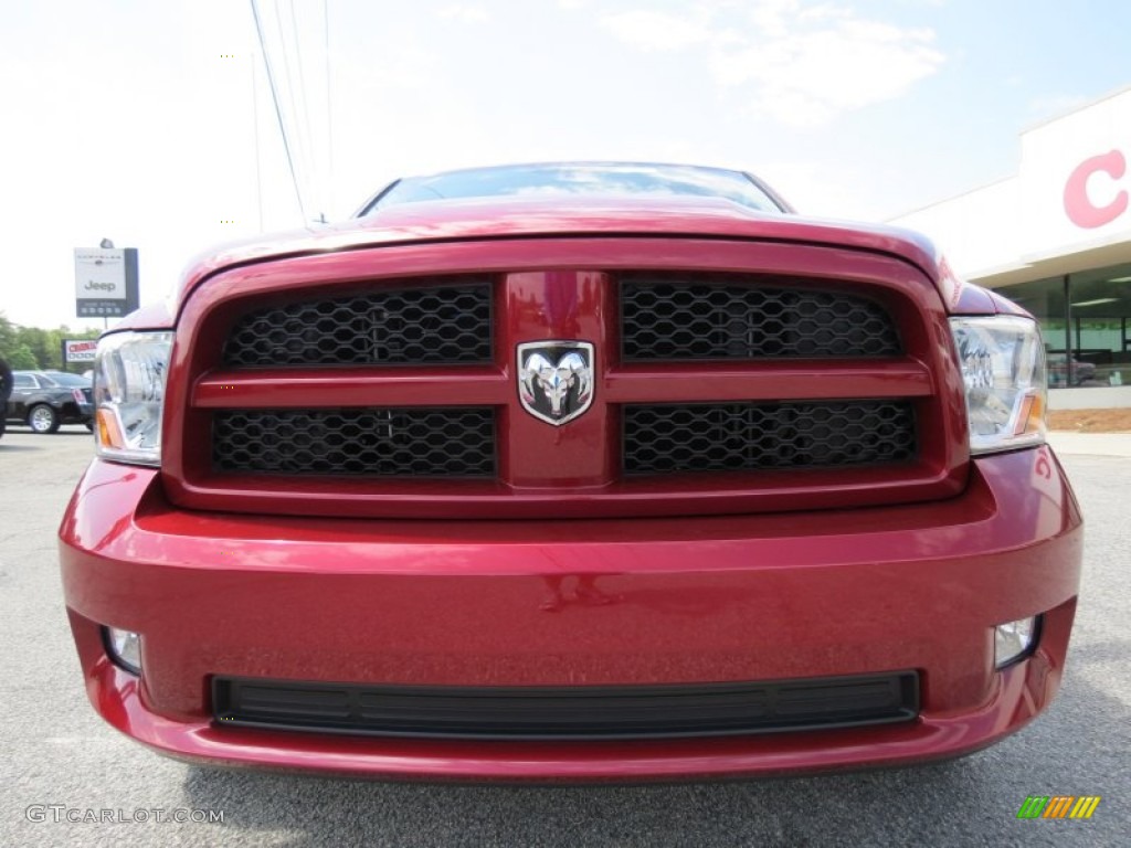 2012 Ram 1500 Express Quad Cab - Deep Cherry Red Crystal Pearl / Dark Slate Gray/Medium Graystone photo #2