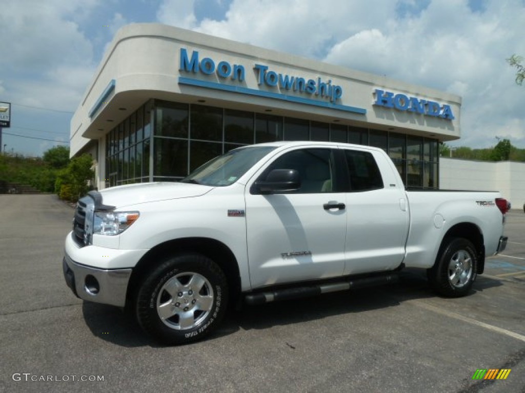 2010 Tundra TRD Double Cab 4x4 - Super White / Sand Beige photo #1