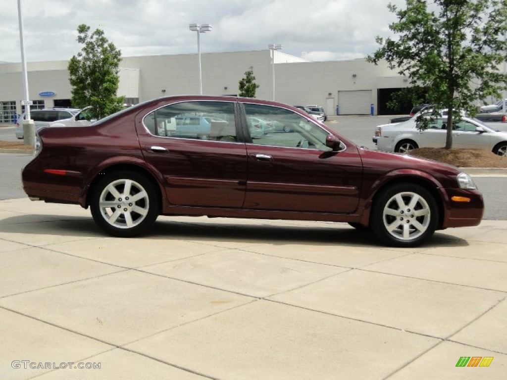 2003 Maxima GLE - Merlot Red / Blond photo #4