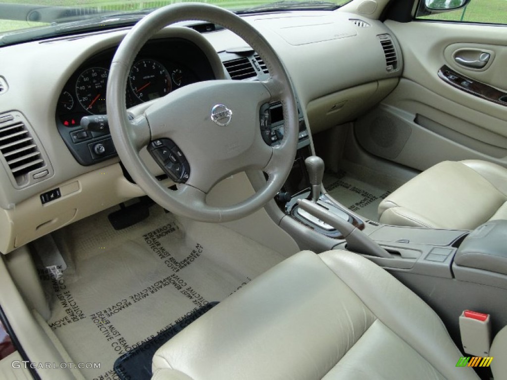 2003 Maxima GLE - Merlot Red / Blond photo #11