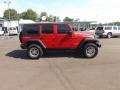 2007 Flame Red Jeep Wrangler Unlimited Rubicon 4x4  photo #6