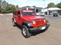 2007 Flame Red Jeep Wrangler Unlimited Rubicon 4x4  photo #7