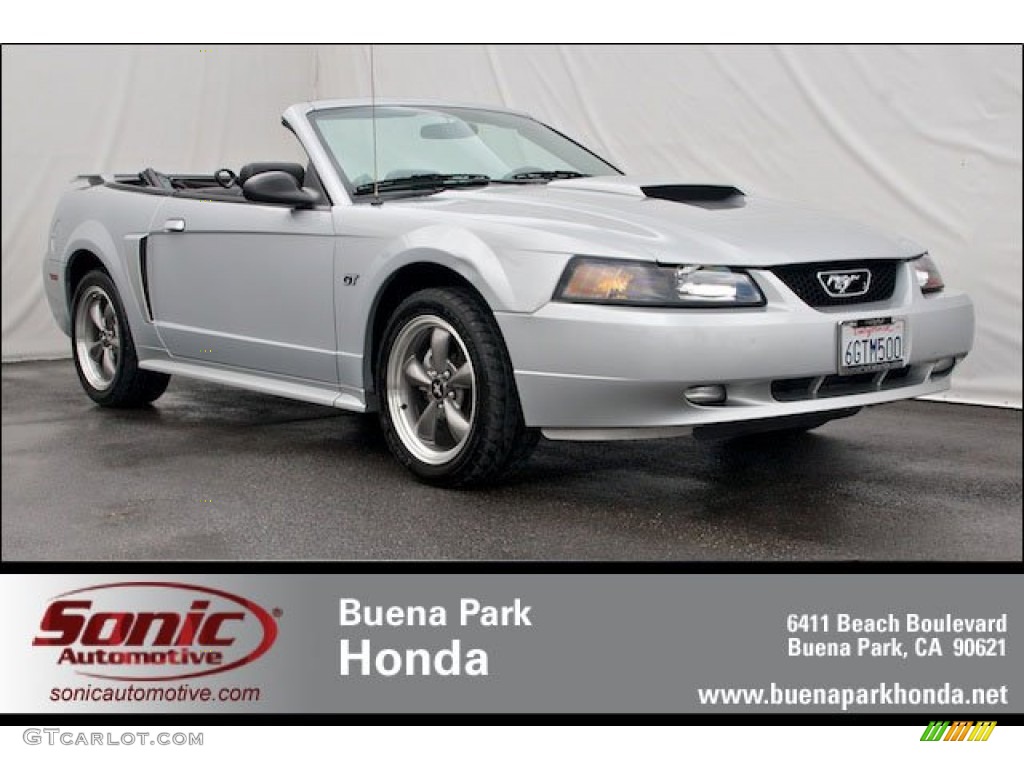 2003 Mustang GT Convertible - Silver Metallic / Dark Charcoal photo #1