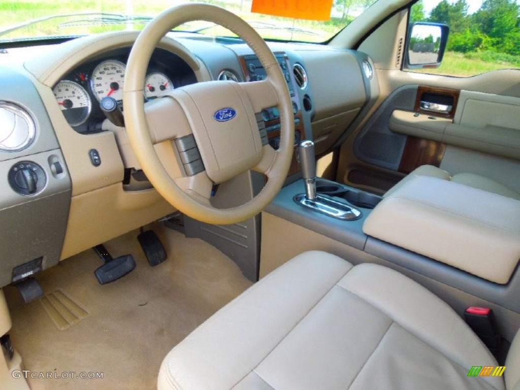 2004 F150 Lariat SuperCrew 4x4 - Aspen Green Metallic / Tan photo #30