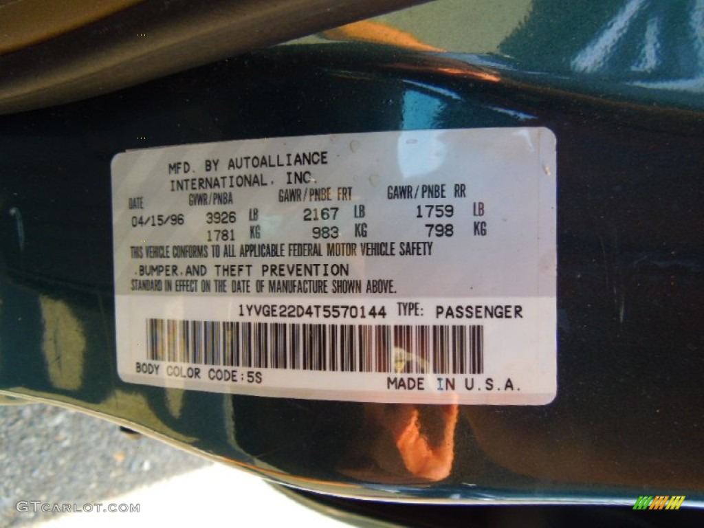 1996 626 ES V6 - Hunter Green Mica / Beige photo #7