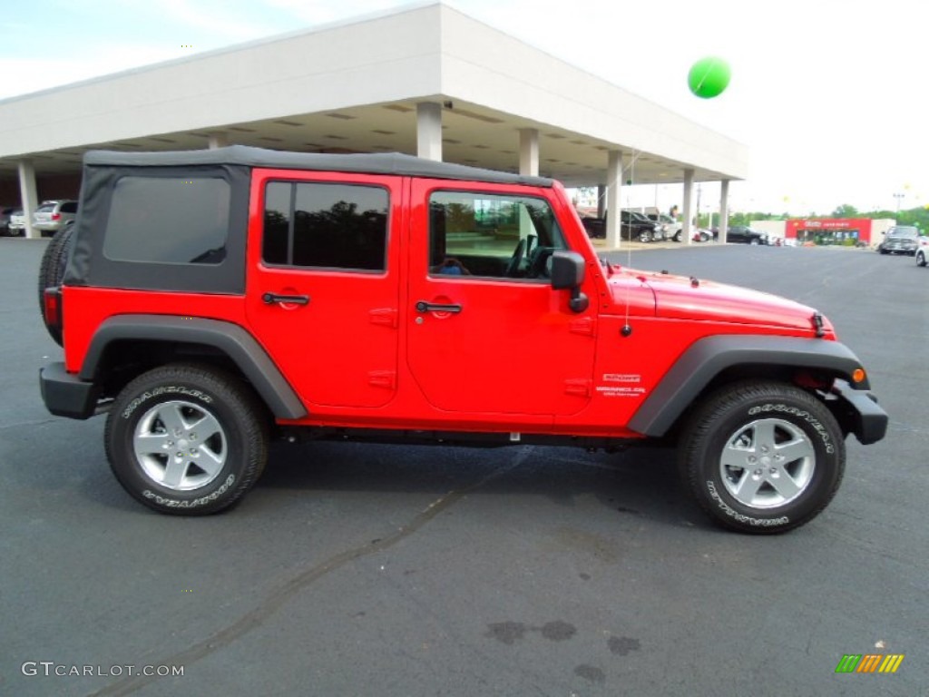 2012 Wrangler Unlimited Sport S 4x4 - Flame Red / Black photo #4
