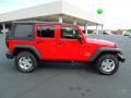 2012 Flame Red Jeep Wrangler Unlimited Sport S 4x4  photo #4