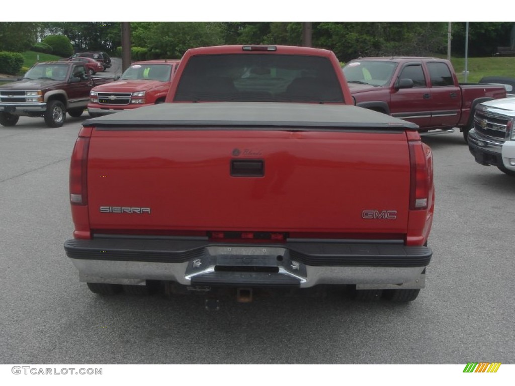 1999 Sierra 3500 SLT Crew Cab Dually - Fire Red / Gray photo #4
