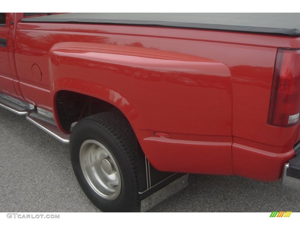 1999 Sierra 3500 SLT Crew Cab Dually - Fire Red / Gray photo #8