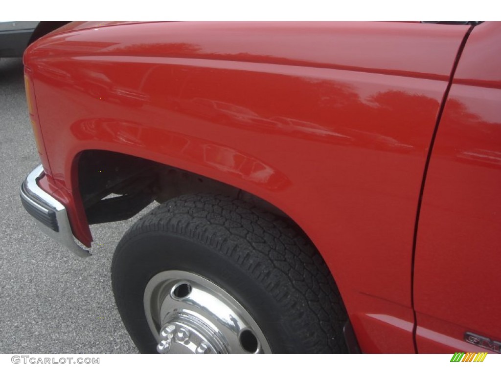 1999 Sierra 3500 SLT Crew Cab Dually - Fire Red / Gray photo #16